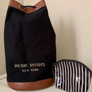 Henri Bendel Canvas Drawstring Backpack
